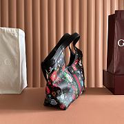 Gucci Giglio Small Tote Bag Black And Multicolor Net ‎860845 - 25x20x15cm - 3