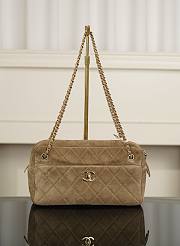 Chanel Maxi Camera Case, Suede Calfskin & Gold-Tone Metal Dark Beige AS6444 - 31.5x18x8cm - 1