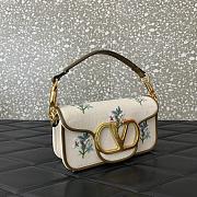 Valentino Garavani Locò Small Linen Shoulder Bag With Embroidery Neutrals - 20x11x5cm - 6