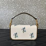Valentino Garavani Locò Small Linen Shoulder Bag With Embroidery Neutrals - 20x11x5cm - 5
