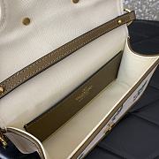 Valentino Garavani Locò Small Linen Shoulder Bag With Embroidery Neutrals - 20x11x5cm - 3