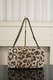 Chanel Maxi Flap Bag Tweed, Mixed Fibers & Gold-Tone Metal Brown, Black & White AS6234 - 38.5x26x11cm - 4