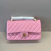 Chanel Classic Light Pink Caviar Gold Hardware Bag - 15.5×25.5×6.5cm - 3