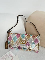 Valentino Garavani Devain Small Shoulder Bag With Rhombelle Embroidery Multicolour - 23.5x12x3cm - 2