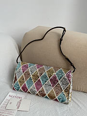Valentino Garavani Devain Small Shoulder Bag With Rhombelle Embroidery Multicolour - 23.5x12x3cm - 4