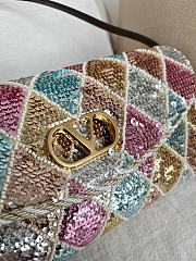 Valentino Garavani Devain Small Shoulder Bag With Rhombelle Embroidery Multicolour - 23.5x12x3cm - 6