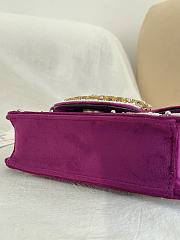Valentino Garavani Locò Small Embroidered Shoulder Bag With Jewel Logo Purple - 20x11x5cm - 5