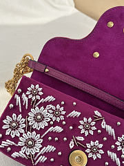 Valentino Garavani Locò Small Embroidered Shoulder Bag With Jewel Logo Purple - 20x11x5cm - 2