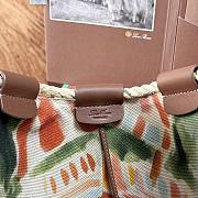 Loro Piana Gioia Shopper Cotton Ivory/Turquoise/Caramel Sugar/Sun Gold (F8EH) - 37x23x30cm - 3