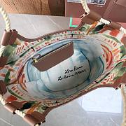 Loro Piana Gioia Shopper Cotton Ivory/Turquoise/Caramel Sugar/Sun Gold (F8EH) - 37x23x30cm - 4
