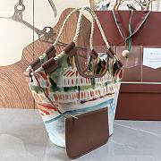 Loro Piana Gioia Shopper Cotton Ivory/Turquoise/Caramel Sugar/Sun Gold (F8EH) - 37x23x30cm - 2