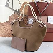 Loro Piana Gioia Shopper Cotton Colour Vicuna/Dark Vicuna/Sun Gold (B5UR) - 37x23x30cm - 6