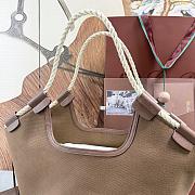Loro Piana Gioia Shopper Cotton Colour Vicuna/Dark Vicuna/Sun Gold (B5UR) - 37x23x30cm - 4