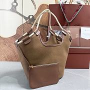Loro Piana Gioia Shopper Cotton Colour Vicuna/Dark Vicuna/Sun Gold (B5UR) - 37x23x30cm - 2