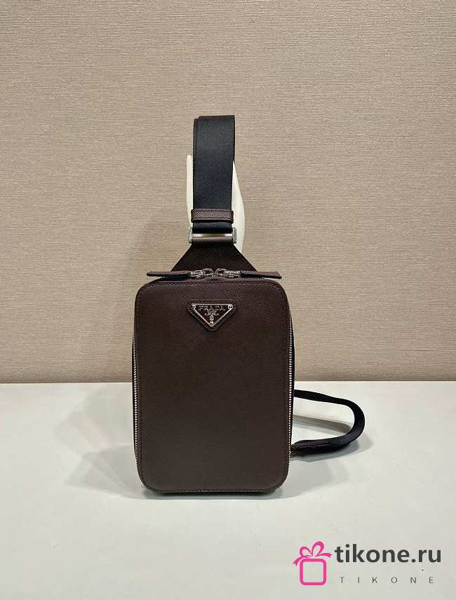 Prada Brique Saffiano Leather Bag Brown 2VZ106 - 20x14x4cm - 1