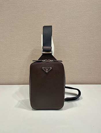 Prada Brique Saffiano Leather Bag Brown 2VZ106 - 20x14x4cm