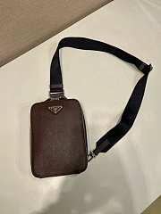 Prada Brique Saffiano Leather Bag Brown 2VZ106 - 20x14x4cm - 5