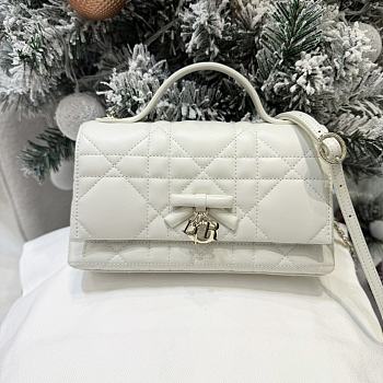 My Tender Dior Top Handle Mini Bag Latte Macrocannage Lambskin - 21x11.5x7cm