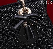Medium Lady Dior Bag Black Woven Calfskin -  24x21x12cm - 3