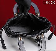 Medium Lady Dior Bag Black Woven Calfskin -  24x21x12cm - 2