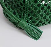 Medium Lady Dior Bag Green Woven Calfskin - 24x21x12cm - 2