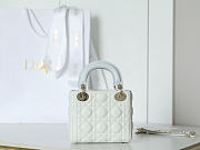 Dior Qixi Mini Lady Dior Bag with Chain Latte and Ice Blue Cannage Lambskin - 18x15x7cm - 6