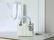 Dior Qixi Mini Lady Dior Bag with Chain Latte and Ice Blue Cannage Lambskin - 18x15x7cm - 5