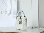 Dior Qixi Mini Lady Dior Bag with Chain Latte and Ice Blue Cannage Lambskin - 18x15x7cm - 4