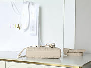 Dior Small Lady D-Joy Bag Powder Beige Cannage Lambskin Bow - 22x12x6cm - 6