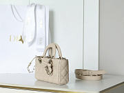Dior Small Lady D-Joy Bag Powder Beige Cannage Lambskin Bow - 22x12x6cm - 3