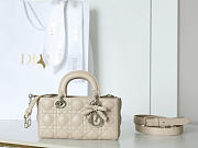 Dior Small Lady D-Joy Bag Powder Beige Cannage Lambskin Bow - 22x12x6cm - 2