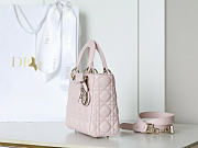 Small Lady Dior Bag with Strap Rose Tendre Cannage Lambskin Bow - 20x18x8cm - 5
