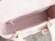 Small Lady Dior Bag with Strap Rose Tendre Cannage Lambskin Bow - 20x18x8cm - 3
