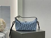 Dioriviera Nomad Pouch Blue Spongy Dior Oblique Fabric - 22x13x9.5cm - 5