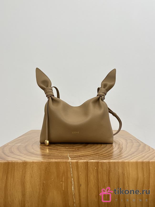 Loewe Mini Scarf Bag In Smooth Calfskin Brown - 24.5x14.5x6cm - 1