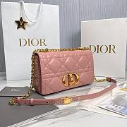 Medium Soft Dior Caro Bag Pink Macrocannage Lambskin - 25x16x9cm - 5