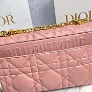 Medium Soft Dior Caro Bag Pink Macrocannage Lambskin - 25x16x9cm - 4