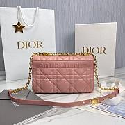 Medium Soft Dior Caro Bag Pink Macrocannage Lambskin - 25x16x9cm - 3