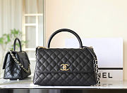 Chanel Large Flap Bag with Top Handle Grained Calfskin & Gold-Tone Metal Black A92991 - 29x18x12cm - 1