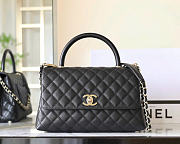 Chanel Large Flap Bag with Top Handle Grained Calfskin & Gold-Tone Metal Black A92991 - 29x18x12cm - 5