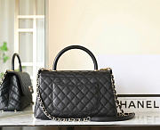 Chanel Large Flap Bag with Top Handle Grained Calfskin & Gold-Tone Metal Black A92991 - 29x18x12cm - 4