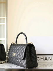 Chanel Large Flap Bag with Top Handle Grained Calfskin & Gold-Tone Metal Black A92991 - 29x18x12cm - 3