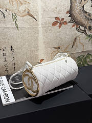 Chanel Tassel Barrel Bag White Velvet Gold Tone  - 6