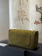 Chanel Maxi Flapbag Suede Calfskin & Gold-Tone Metal Khaki AS6627 - 32x19.5x10cm - 2