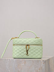 YSL Gaby Vanity Bag In Lamskin Leather Misty Jade - 18x11x6.5cm - 1