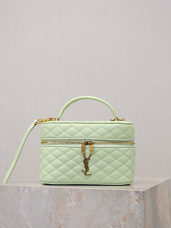 YSL Gaby Vanity Bag In Lamskin Leather Misty Jade - 18x11x6.5cm