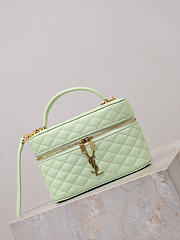 YSL Gaby Vanity Bag In Lamskin Leather Misty Jade - 18x11x6.5cm - 5