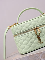 YSL Gaby Vanity Bag In Lamskin Leather Misty Jade - 18x11x6.5cm - 2