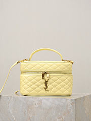 YSL Gaby Vanity Bag In Lamskin Leather Soft Lemon - 18x11x6.5cm - 1