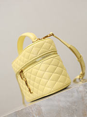 YSL Gaby Vanity Bag In Lamskin Leather Soft Lemon - 18x11x6.5cm - 6